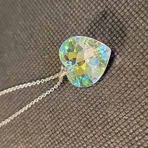 Aroura borealis heart necklace
